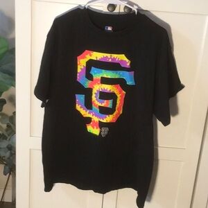 MENS GENUINE MERCHANDISE BLACK GRAPHIC GIANTS SPORTS TEE XL